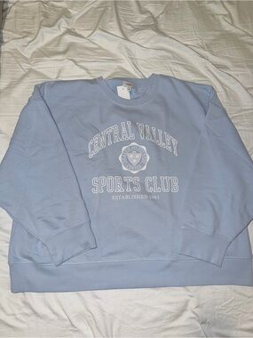 J. Crew Light Blue Crewneck Sweatshirt with Central Valley Sports Club Graphic